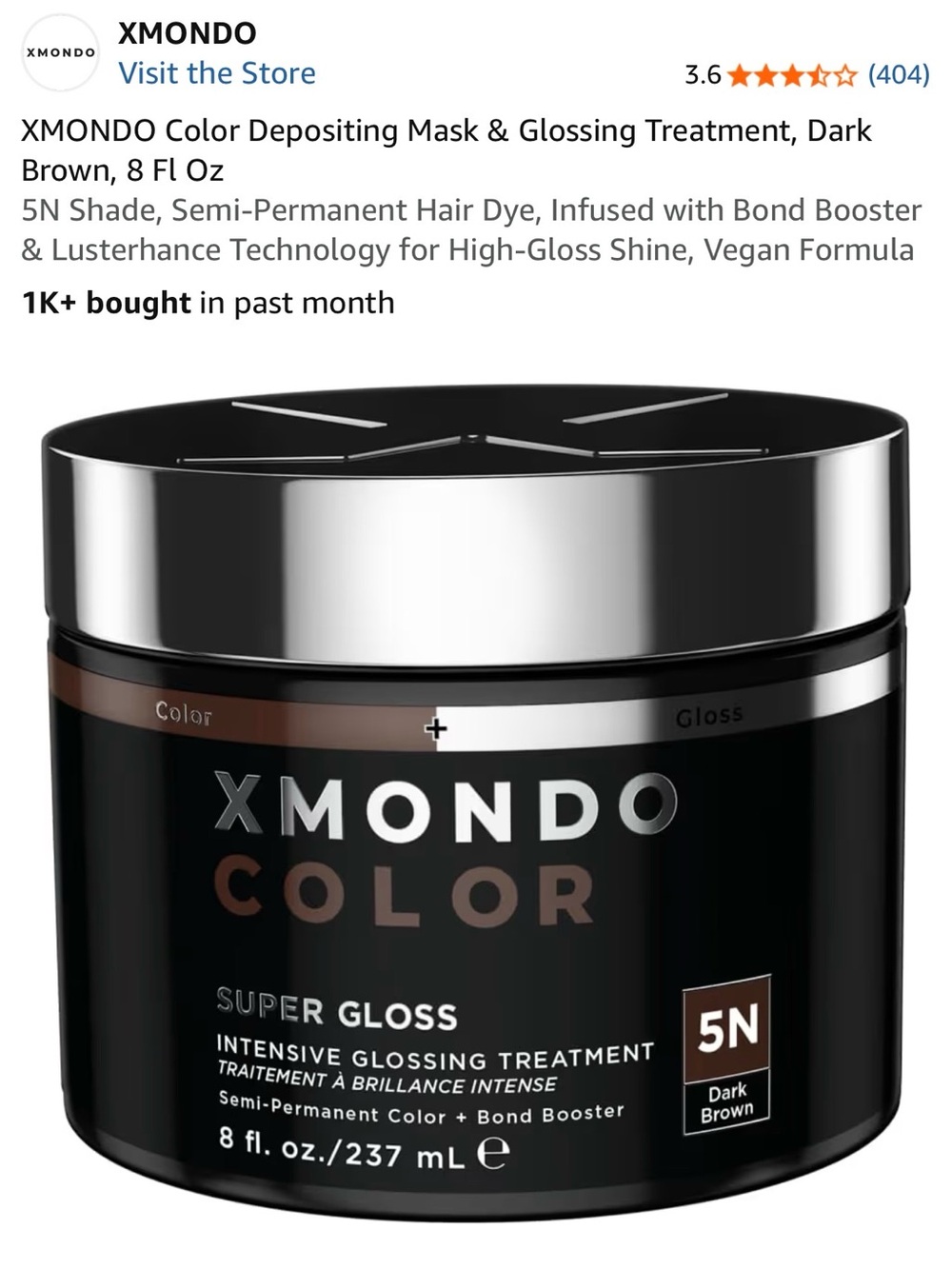 Dark Brown Color-Depositing Glossing Treatment - 8 fl oz